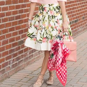 Talbots Trellis Pleated Floral Skirt Size 2P